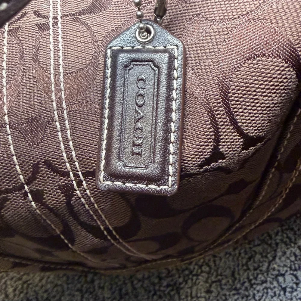 Coach Signature Brown Canvas Hobo Shoulder Bag Y2K Vintage Rare
